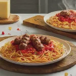 طبق مكرونة بالصلصة و كفتة حاتي - مطبخ صافي للأكل البيتي