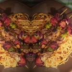 طبق مكرونة بالصلصة و شيش طاووق - مطبخ صافي للأكل البيتي